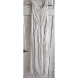 ALTAR'D STATE Bridal White Lace Gauze Maxi‎ Dress Sz M Beach